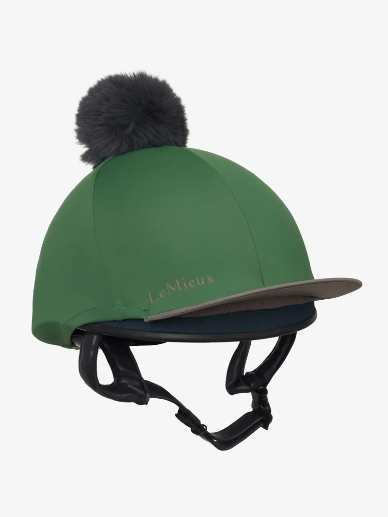 LeMieux Classique Pom Hat Silk Hunter Green-2