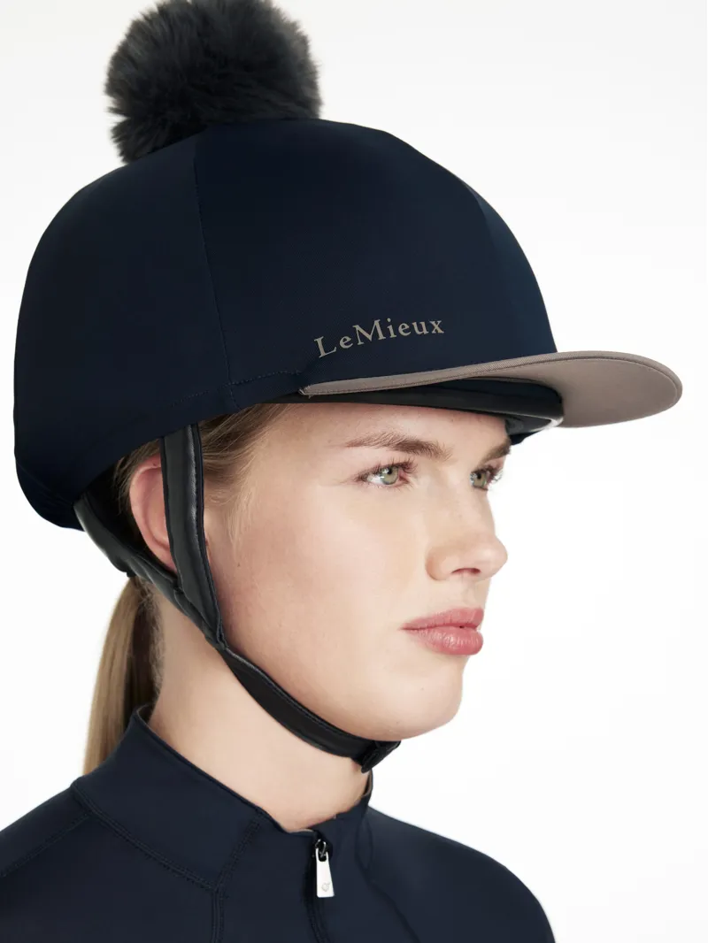 LeMieux Classique Pom Hat Silk Navy-3