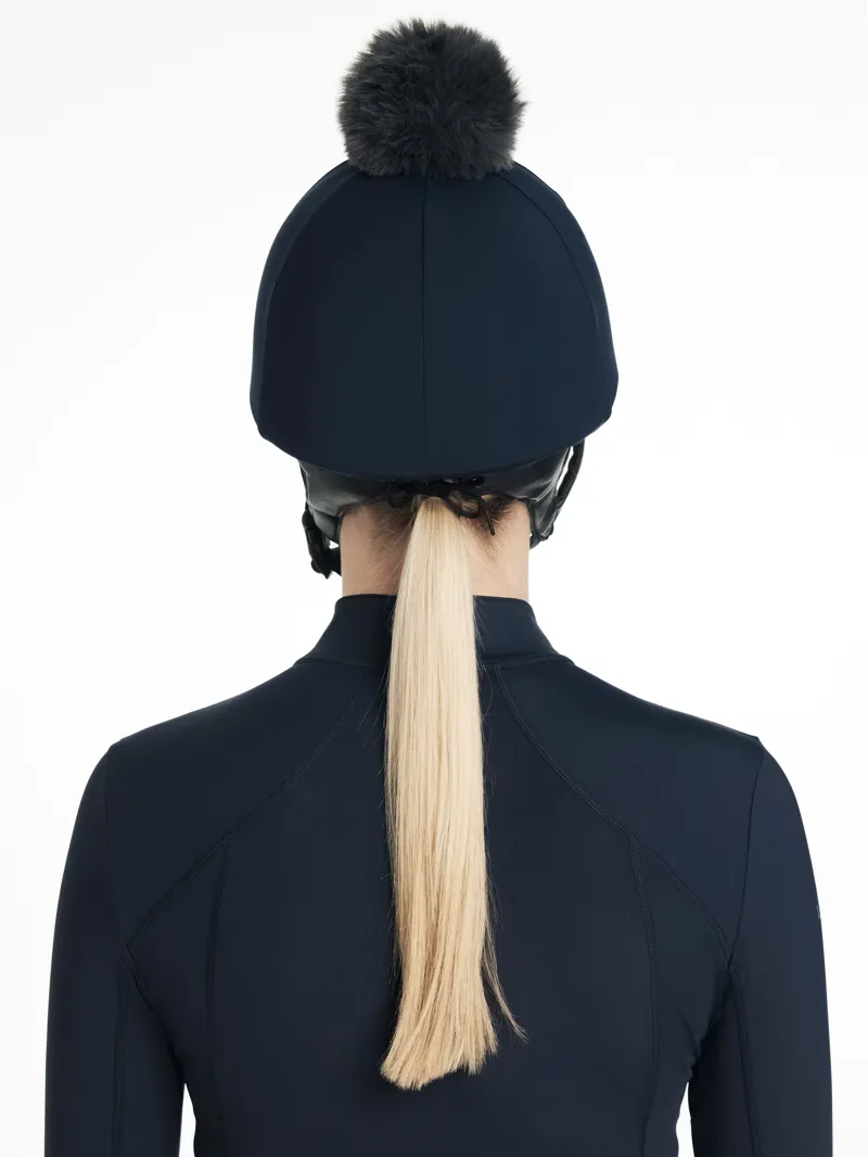LeMieux Classique Pom Hat Silk Navy-4