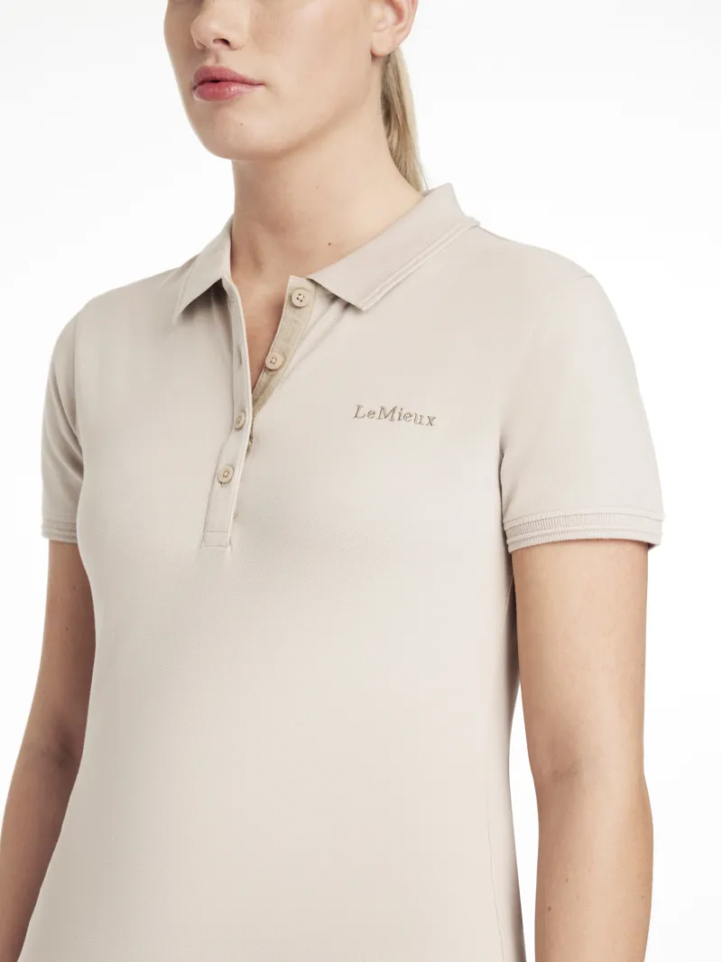 LeMieux Womens Classique Polo Shirt Stone-2
