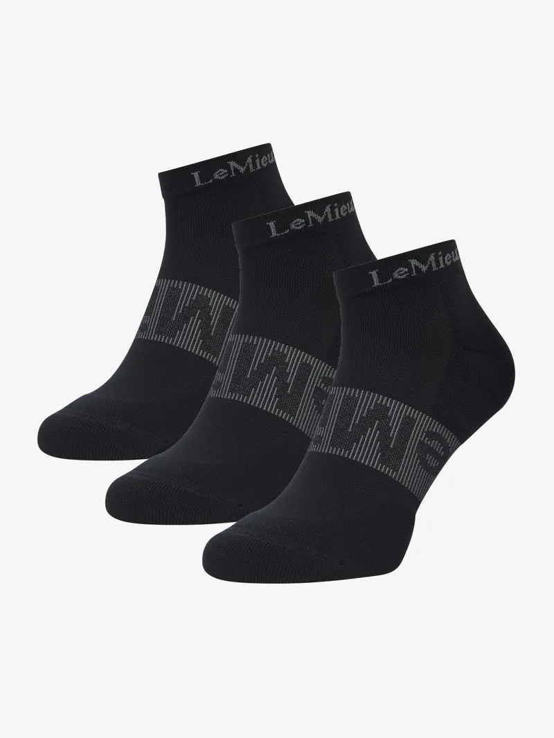 LeMieux Trainer Sock 3 Pack Black