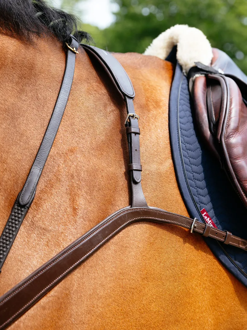 LeMieux Kudos Bridge Breastplate Havana-3