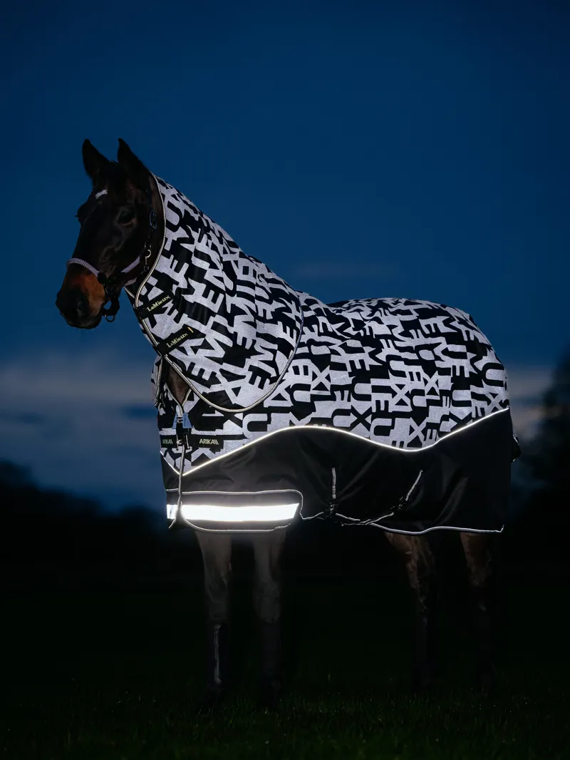 LeMieux Arika Reflective 0g Turnout Rug Black-1