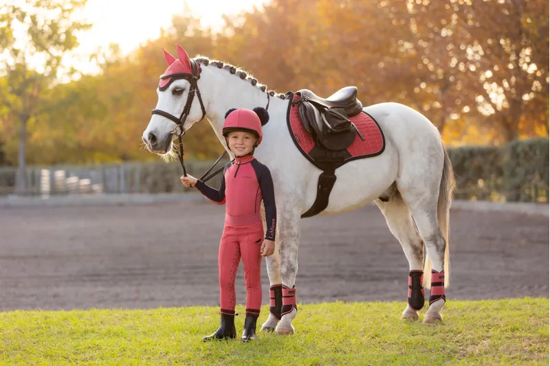 LeMieux Mini Suede Close Contact Square Cranberry-2