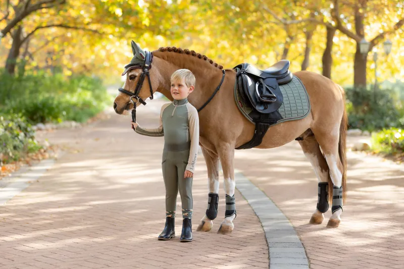 LeMieux Mini Suede Close Contact Square Rosemary-3