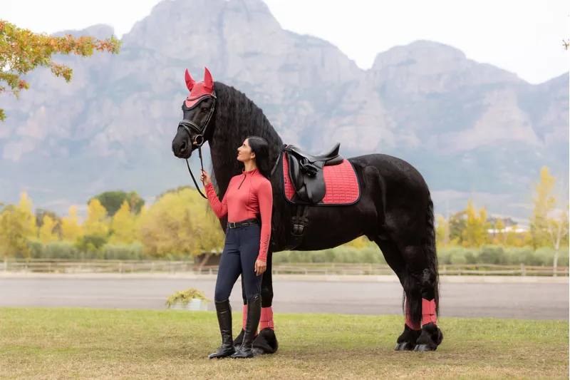 LeMieux Suede Dressage Square Cranberry-4