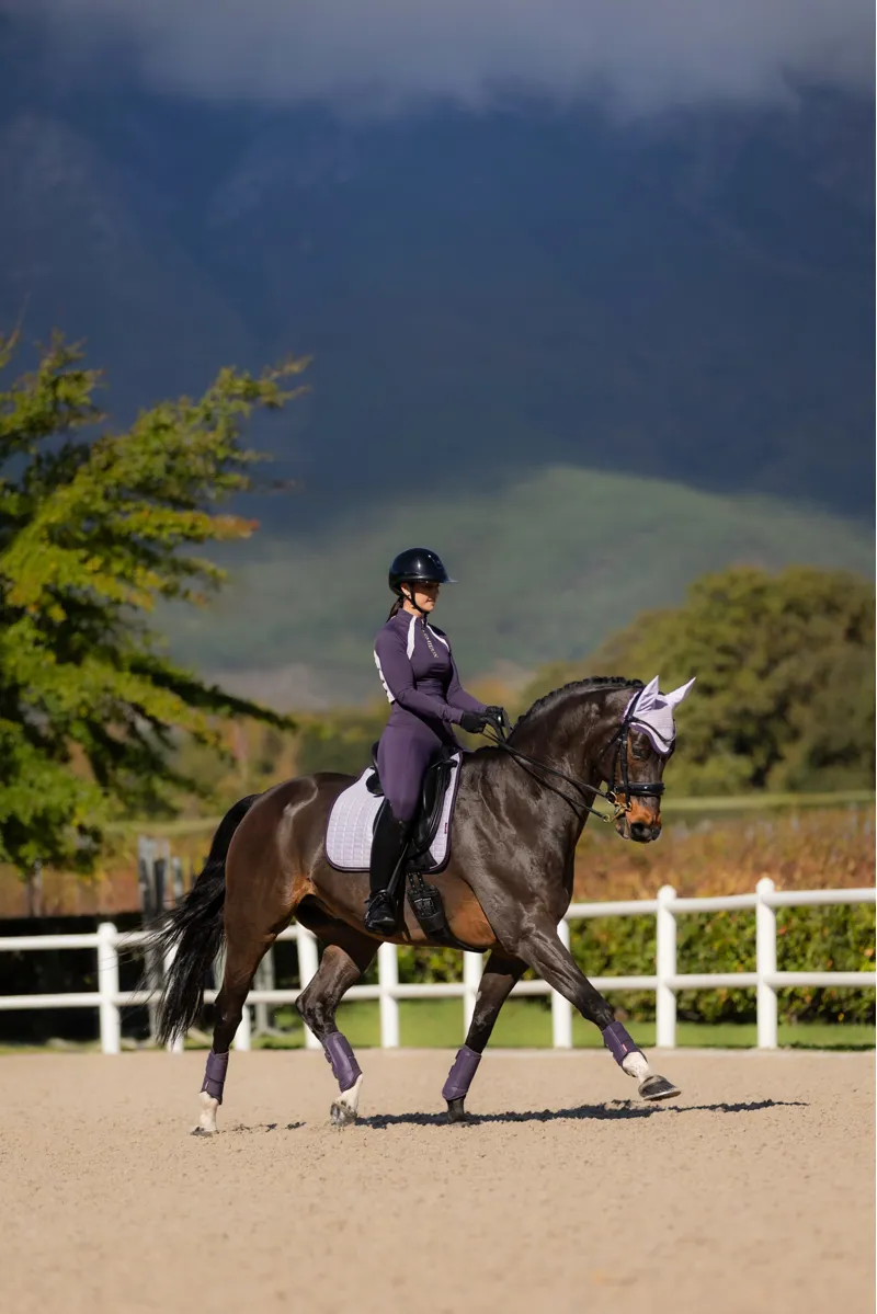 LeMieux Suede Dressage Square Lilac-1