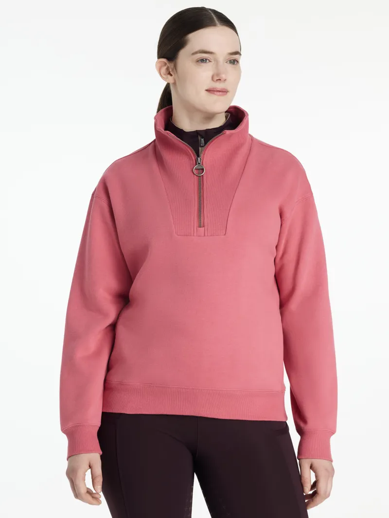 LeMieux Womens Keira 1/4 Zip Sweat Cranberry