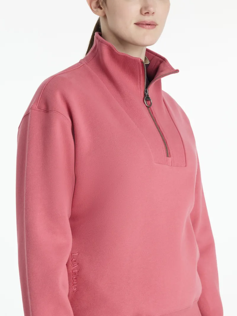 LeMieux Womens Keira 1/4 Zip Sweat Cranberry-2