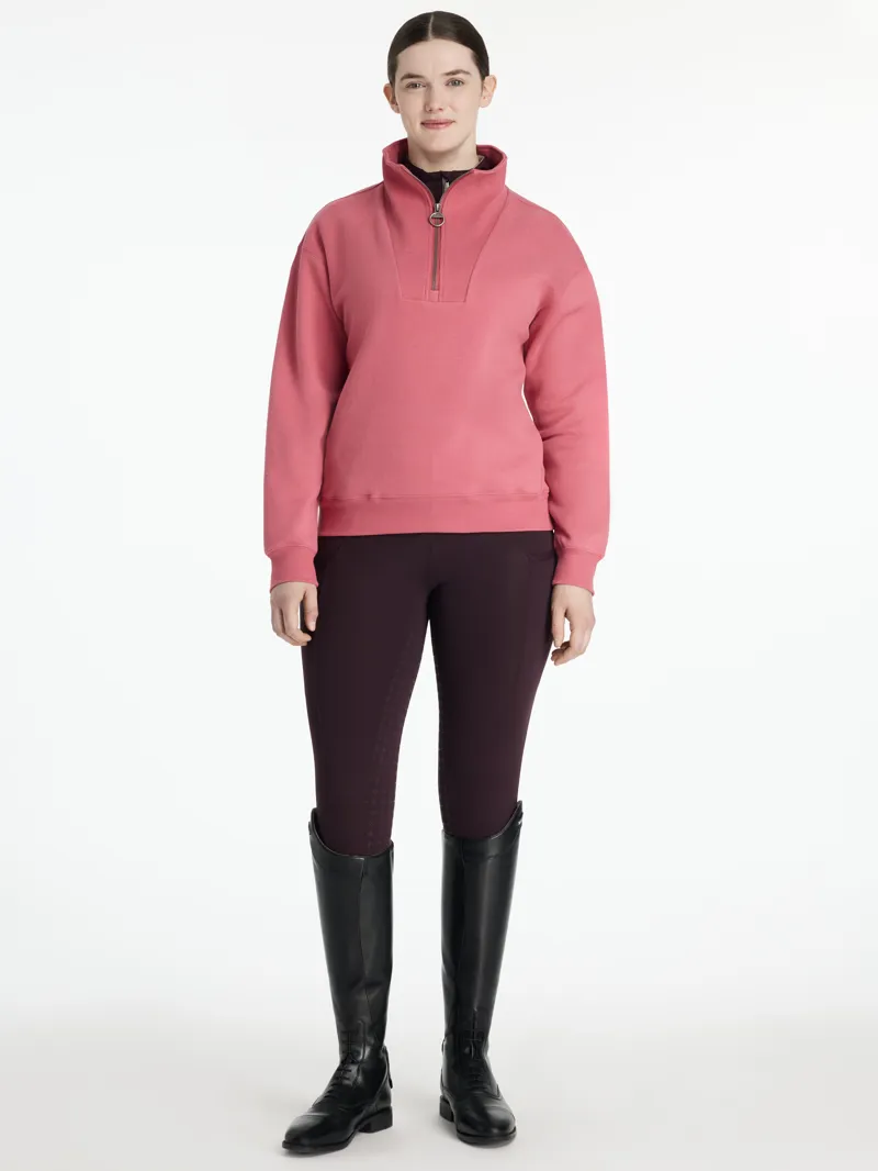 LeMieux Womens Keira 1/4 Zip Sweat Cranberry-3