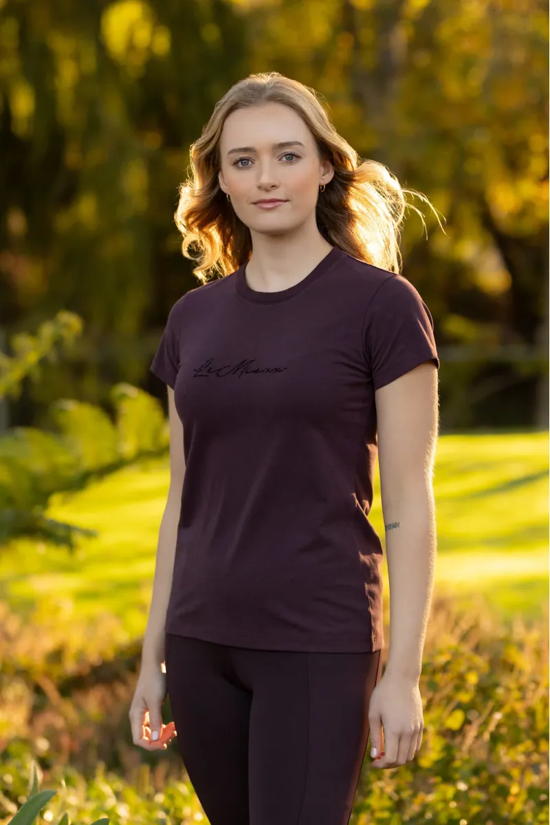 LeMieux Womens Classique Sparkle T-shirt Damson-5