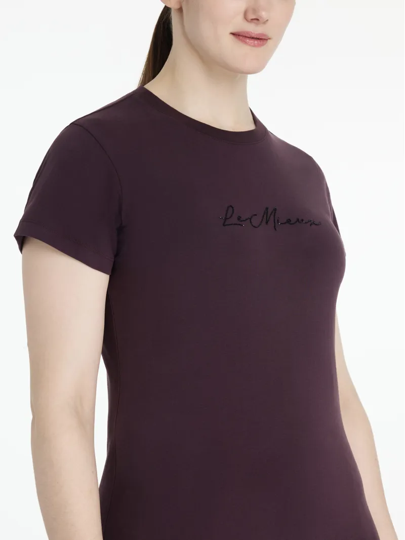 LeMieux Womens Classique Sparkle T-shirt Damson-2