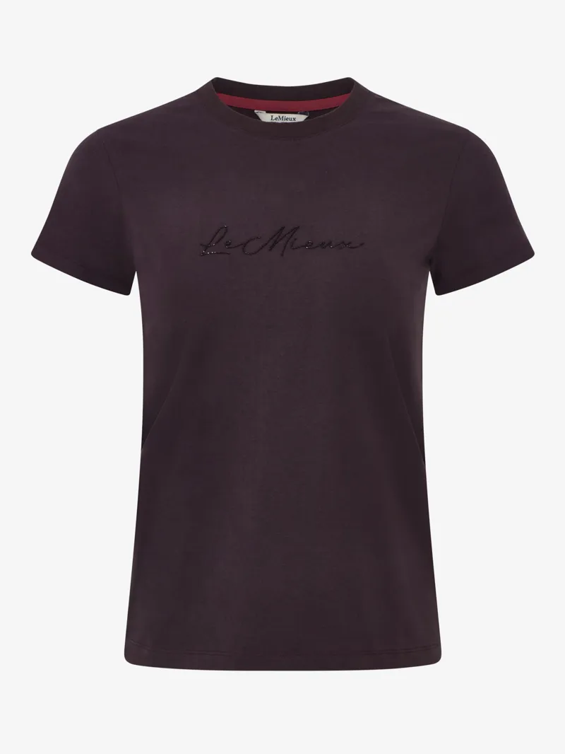 LeMieux Womens Classique Sparkle T-shirt Damson-4
