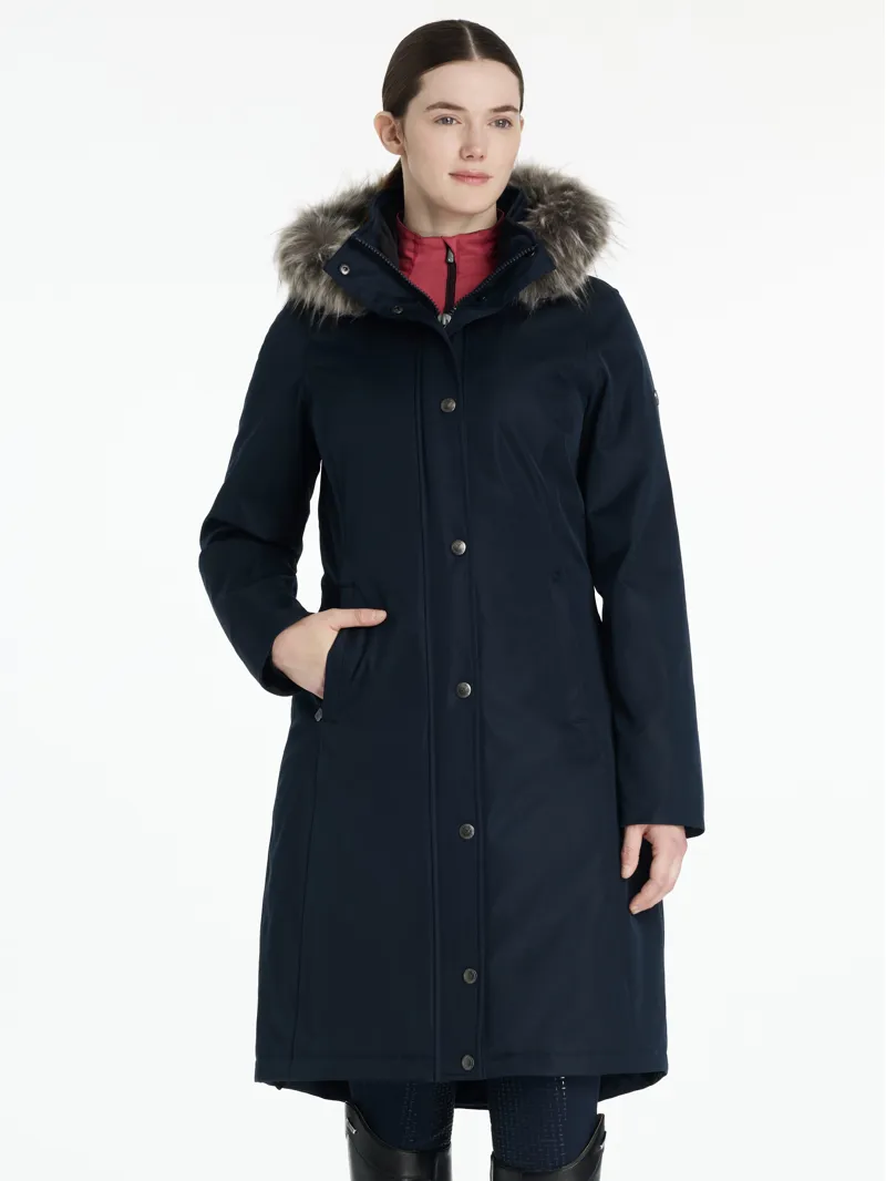 LeMieux Womens Anya Waterproof Riding Coat Navy