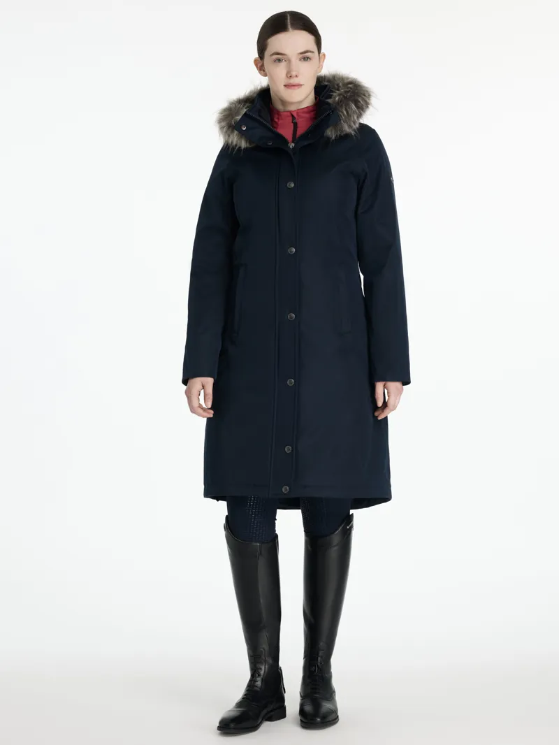 LeMieux Womens Anya Waterproof Riding Coat Navy-4