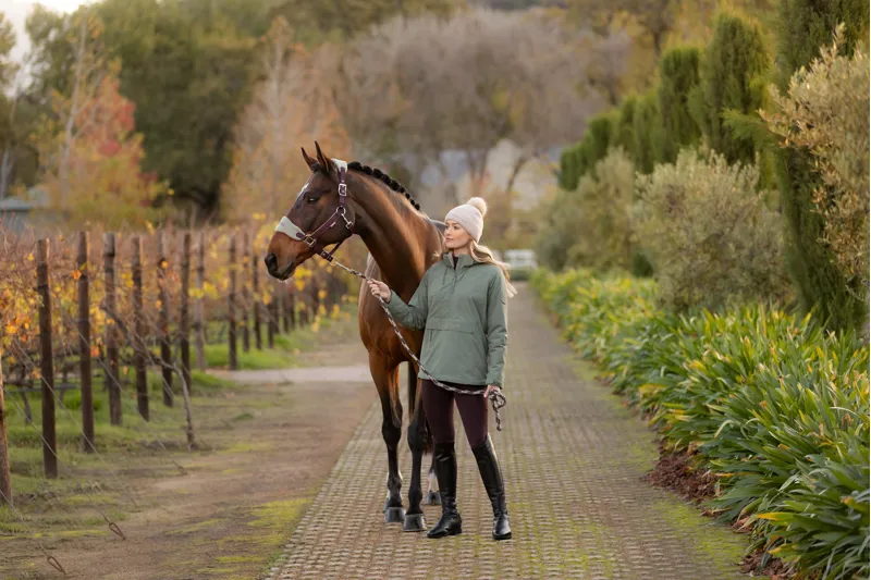 LeMieux Womens Phoebe Half Zip Waterproof Anorak Rosemary-5
