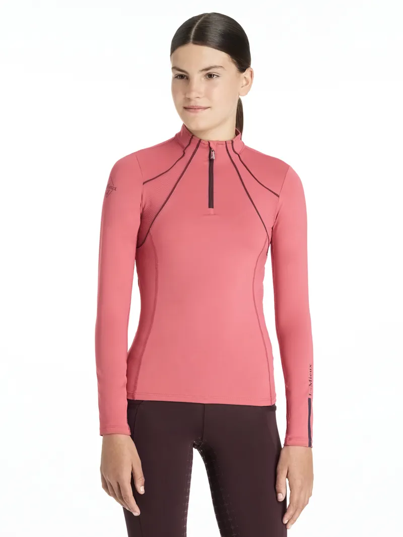 LeMieux Kids Young Rider Mia Mesh Base Layer Cranberry-1