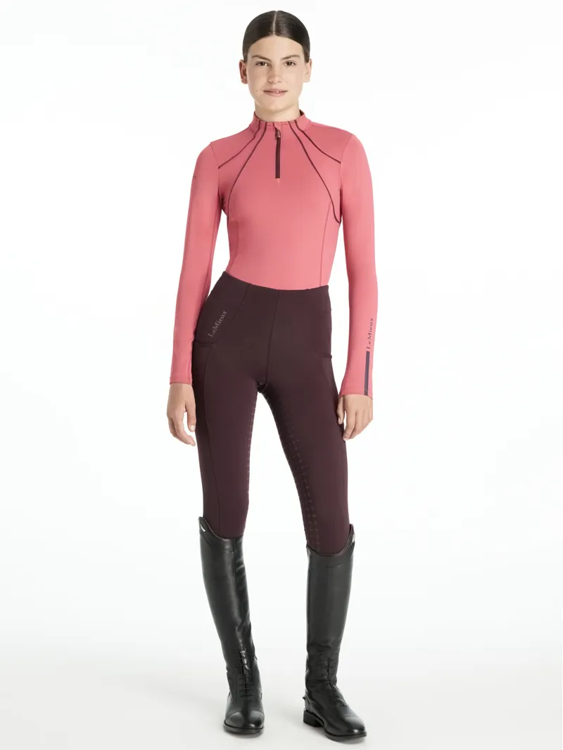 LeMieux Kids Young Rider Mia Mesh Base Layer Cranberry-4