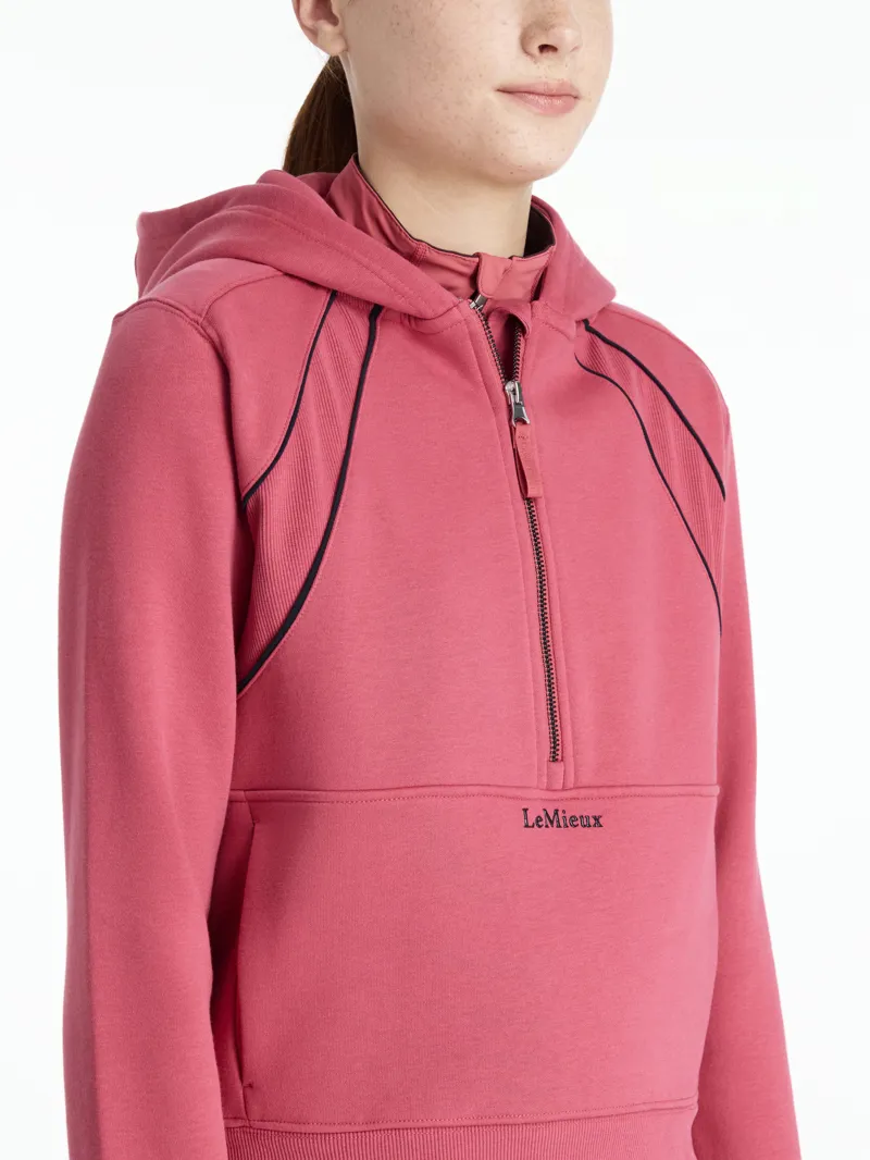 LeMieux Young Rider Hettie Half Zip Hoodie Cranberry-3