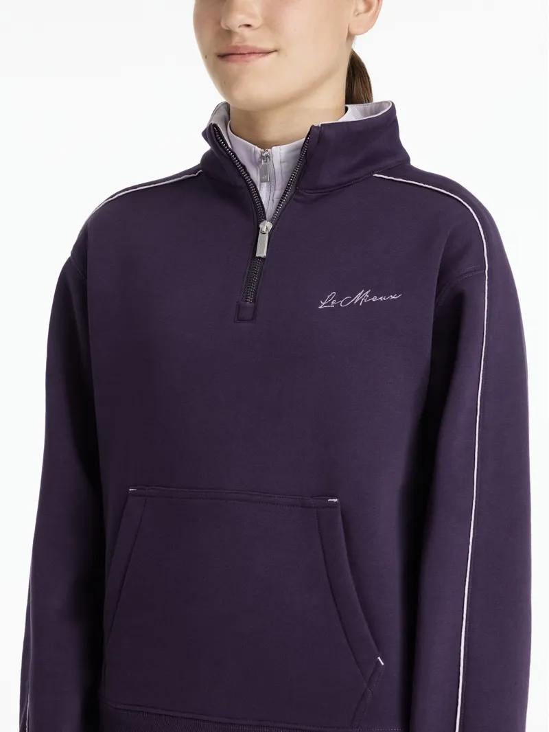 LeMieux Young Rider Kate Quarter Zip Sweat Juniper/Lilac-2