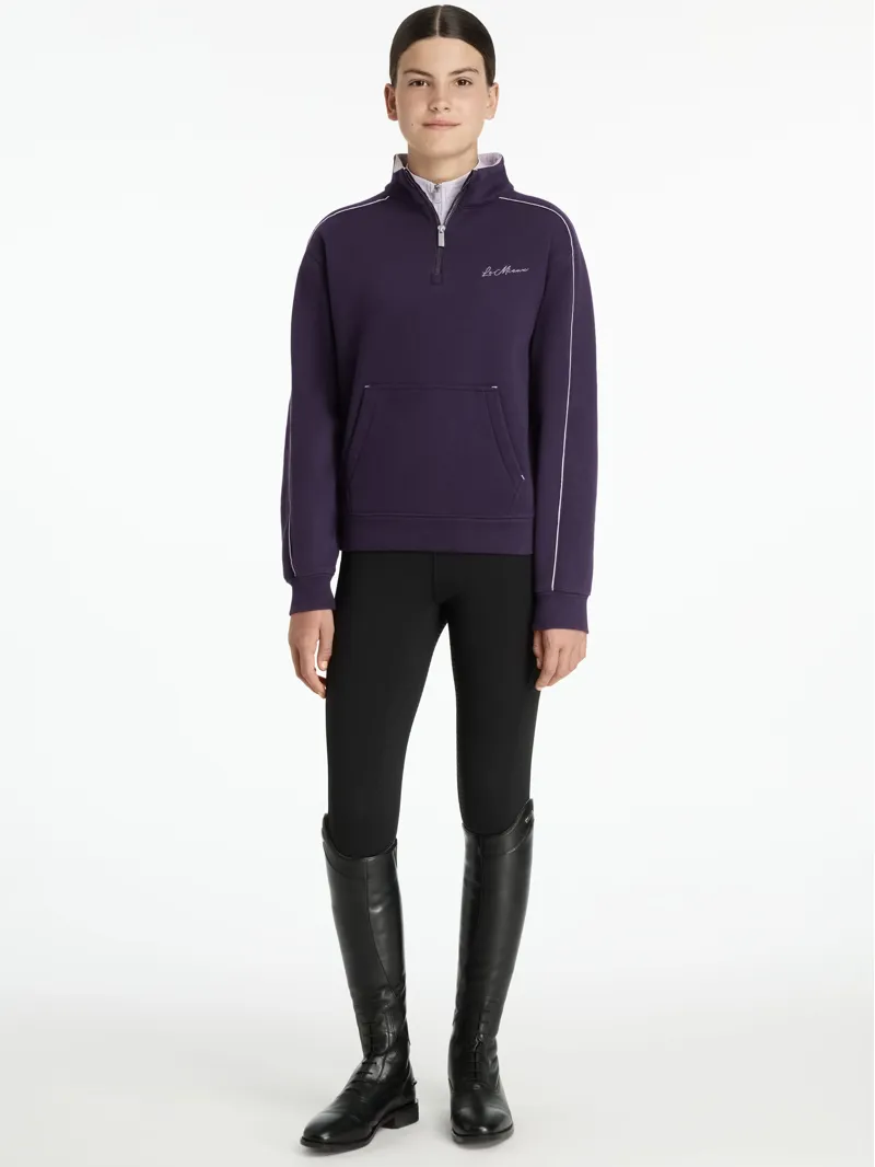 LeMieux Young Rider Kate Quarter Zip Sweat Juniper/Lilac-3