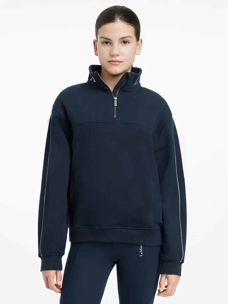 LeMieux Young Rider Kate Quarter Zip Sweater Navy