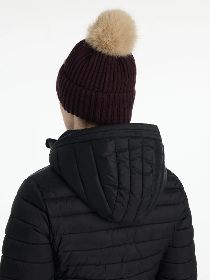 LeMieux Ladies Clara Rib Beanie Damson-2