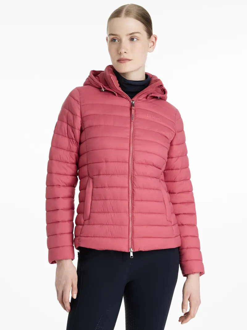 LeMieux Womens Rose Hooded Puffer Jacket Cranberry