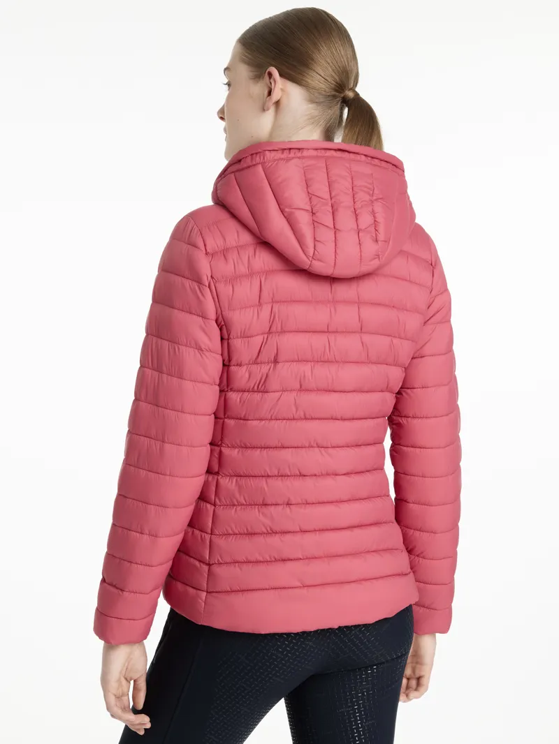 LeMieux Womens Rose Hooded Puffer Jacket Cranberry-1