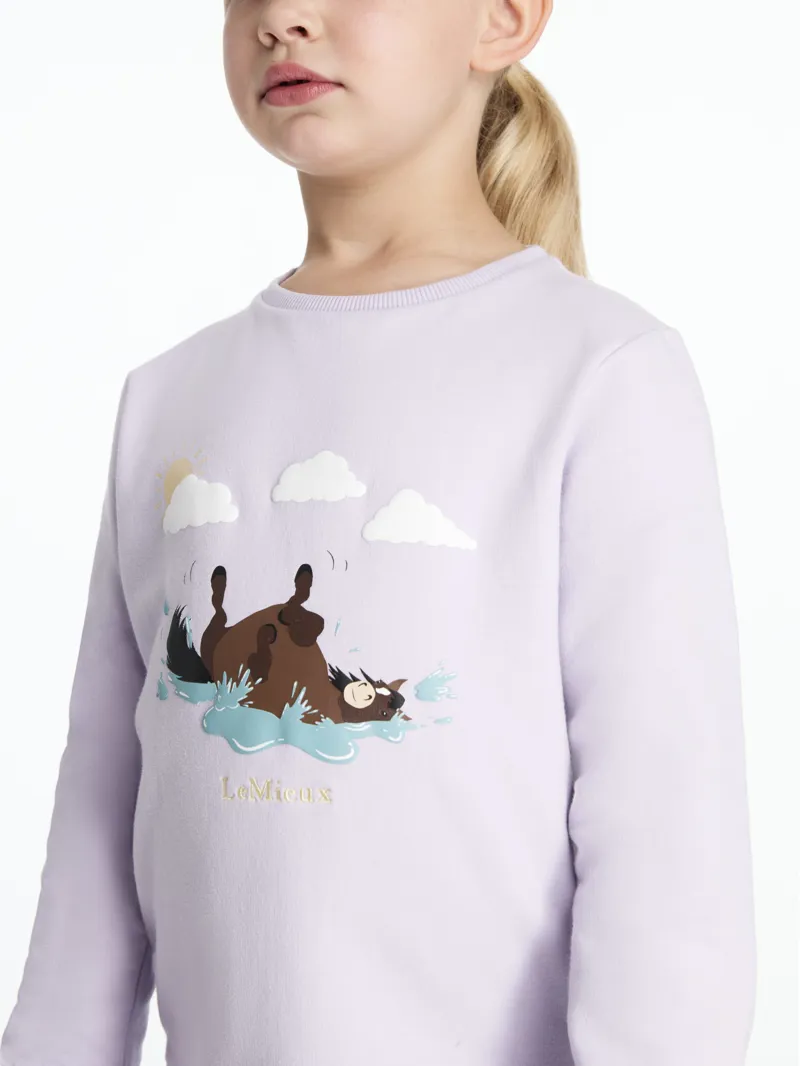 LeMieux Mini Poppy Long Sleeve Top Lilac-2