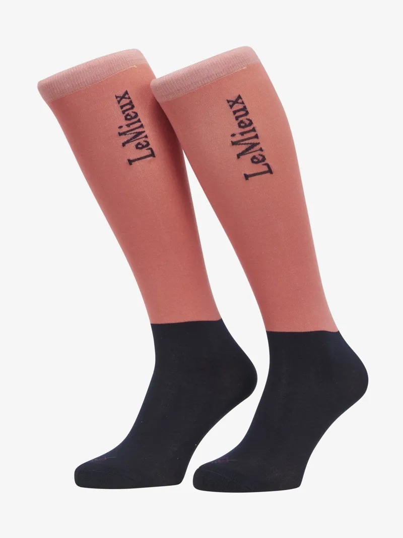 LeMieux Ladies Competition Socks 2 Pack Cranberry-1