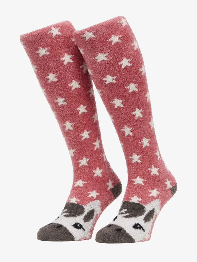 LeMieux Womens Fluffy Character Socks Andalusian Cranberry