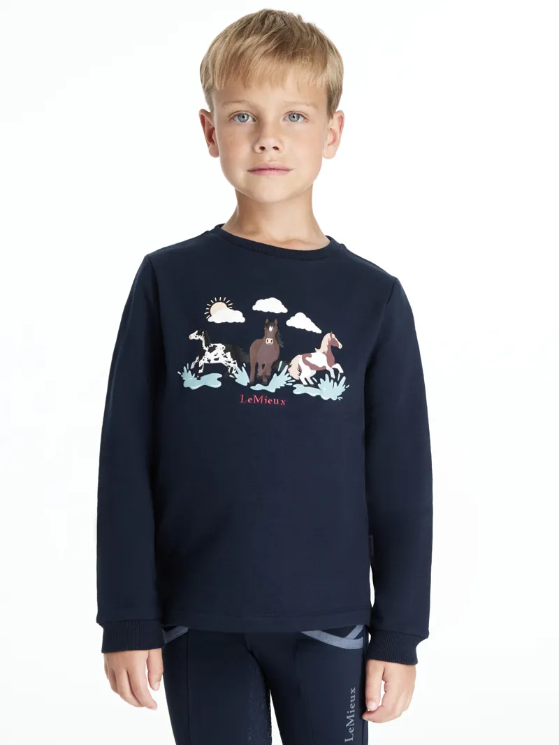 LeMieux Mini Poppy Long Sleeve Top Navy