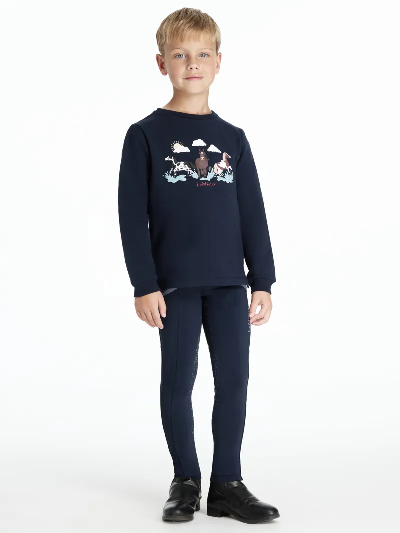 LeMieux Mini Poppy Long Sleeve Top Navy-3