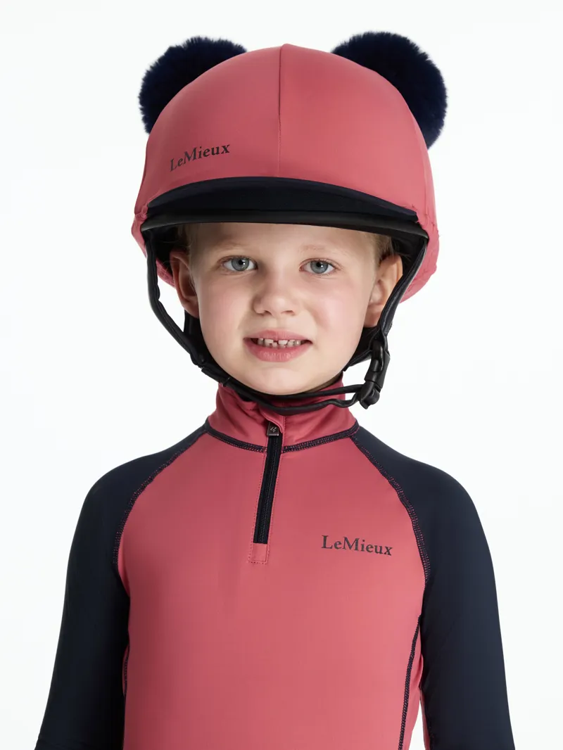 LeMieux Mini Double Pom Hat Silk Cranberry