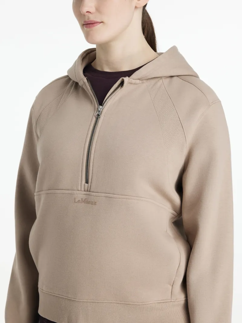 LeMieux Womens Henrietta Half Zip Hoodie Almond-2