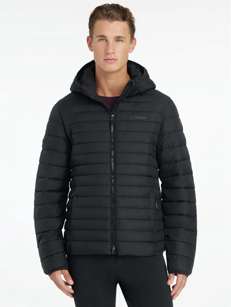 LeMieux Mens Hooded Puffer Jacket Black