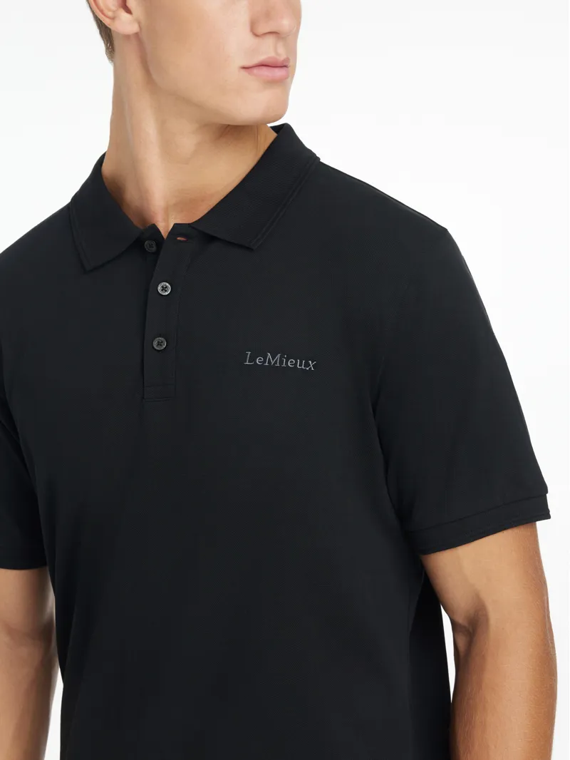 LeMieux Mens Classique Polo Shirt Black-2
