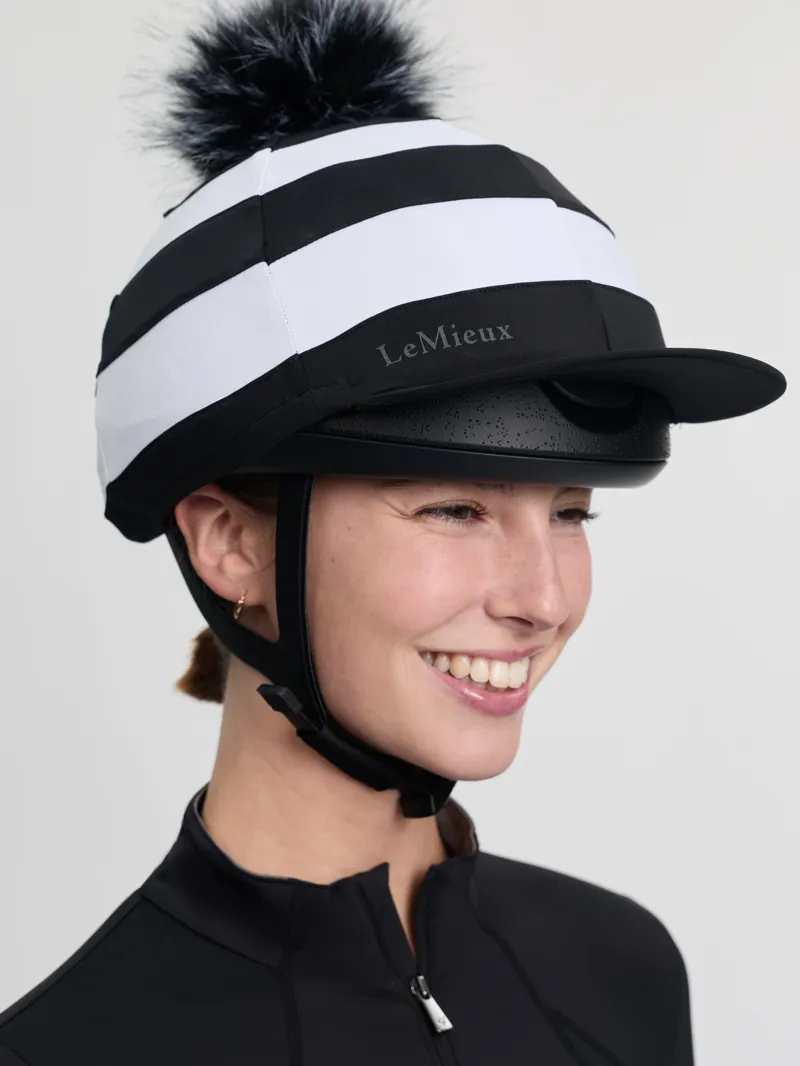 LeMieux Derby Pom Hat Silk in Black-4