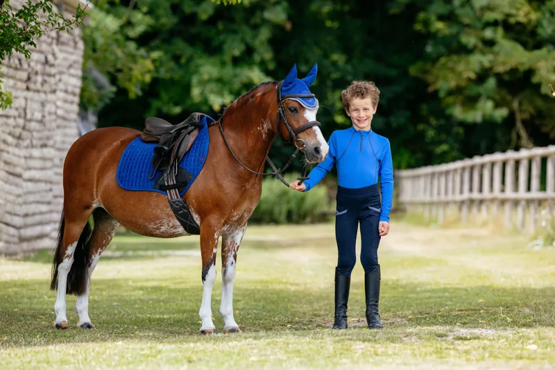 LeMieux Mini Suede Close Contact Square Benetton Blue-1