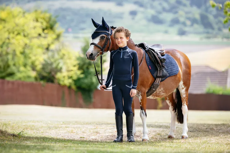 LeMieux Mini Suede Close Contact Square Navy-1