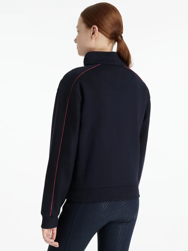 LeMieux Young Rider Kate Quarter Zip Sweat Navy/Cranberry-1