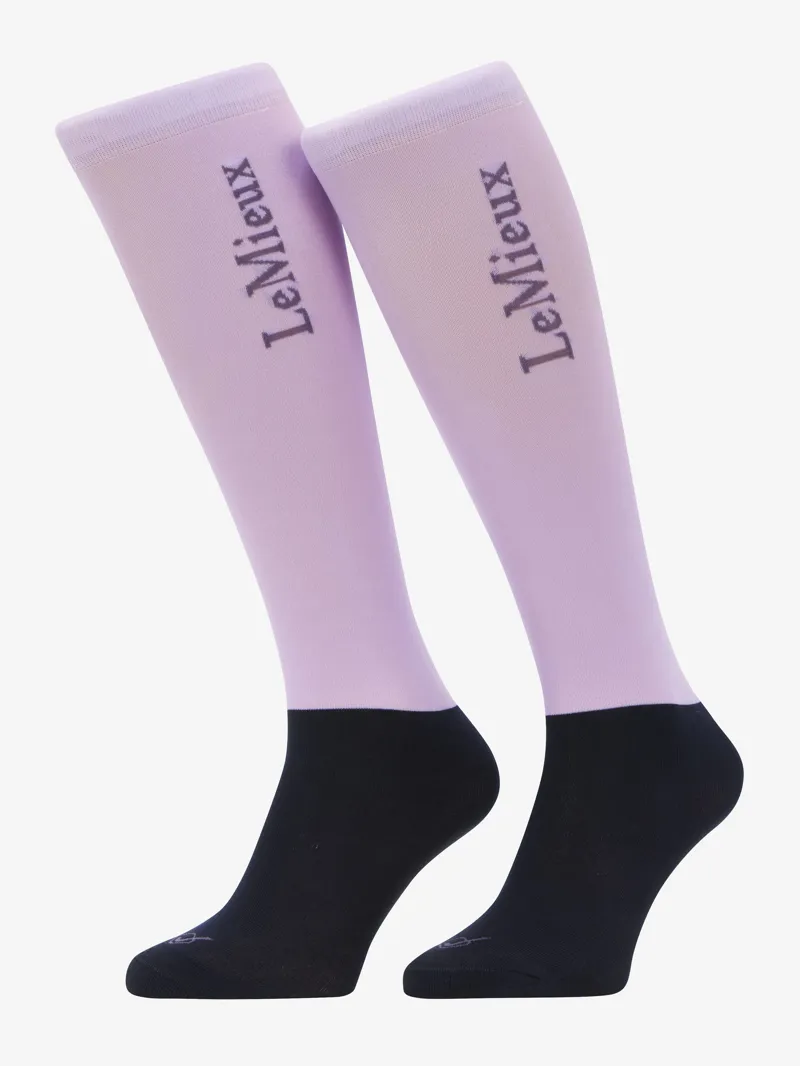 LeMieux Ladies Competition Socks 2 Pack Lilac-1