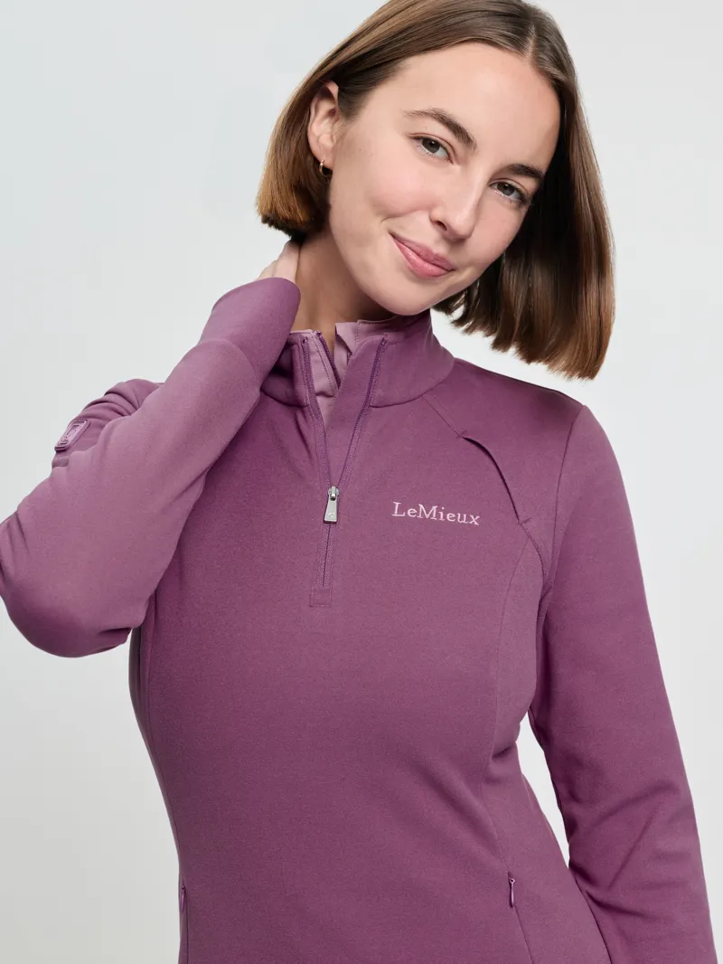 LeMieux Frances Quarter Zip Fleece in Mallow -1