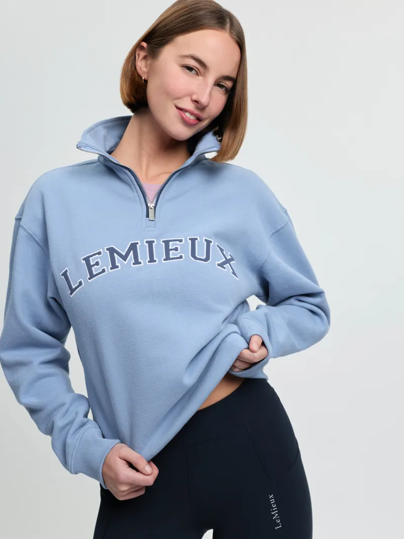 LeMieux Kelsie Quarter Neck Sweat in Powder Blue-1