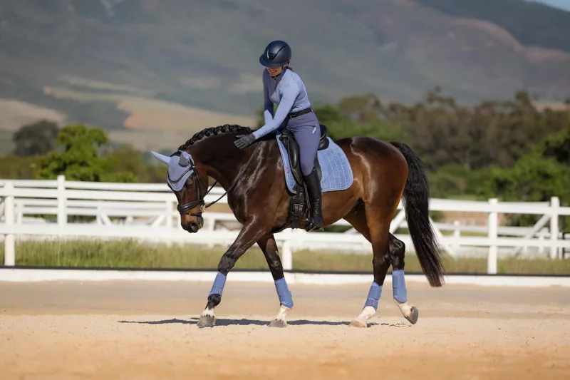LeMieux Suede Dressage Square in Powder Blue-3