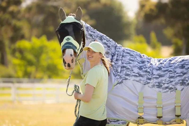 LeMieux Arika Camo-Tek Fly Rug in Macaron-3