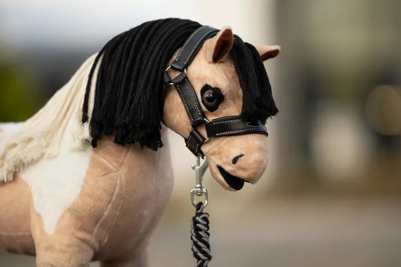 LeMieux Toy Pony Black Leather Headcollar and Leadrope -1