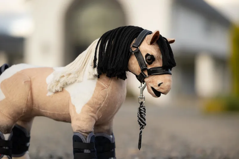 LeMieux Toy Pony Black Leather Headcollar and Leadrope -2