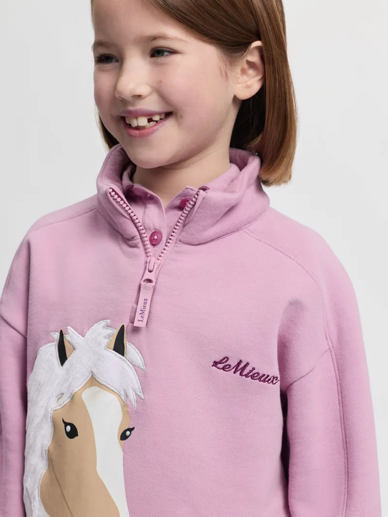 Le Mieux Mini Quinn Quarter Zip Sweat in Fondant-4